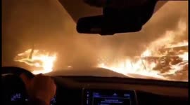 Driving through wildfires of California
