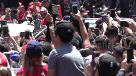 Toronto Raptors NBA championship victory parade as hundreds of thousands of people greet the basketball champions in the streets of Toronto ver 1
