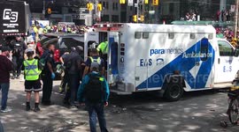 Shooting victim loaded into ambulance at Toronto Raptors Parade