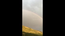 Double rainbow seen in skies over Greek countryside