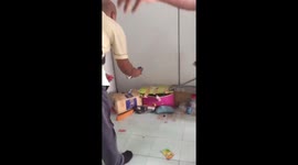 Funny video of men terrified of rat and ran away from it