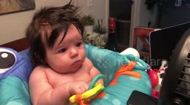 Florida baby has priceless reaction to a fan blowing on her for the first time