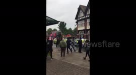 Helicopter attends to man hit by bus in London
