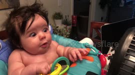 Florida baby has priceless reaction to a fan blowing on her face for the first time