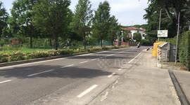 Antonio Giovinazzi drives  F1 Alfa Romeo Sauber on public street