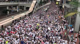 Mass protest against extradition bill in Hong Kong