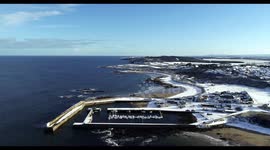 Hopeman beach covered in snow - scotland