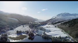 loch oich snow drone scotland
