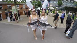 Anti-Ascot protest sees 2 women dress up with 104 black roses to mark horse racing deaths