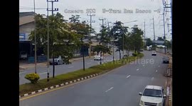 Truck crashes into electricity pole in Thailand causing power outage