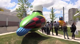 Stunning new modern state of the art light rail transit line opens in Waterloo Ontario Canada on a beautiful sunny day