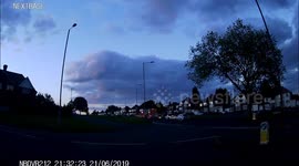 Dangerous undertake at roadworks