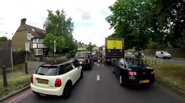 London traffic Acton to Kew bridge on a bicycle
