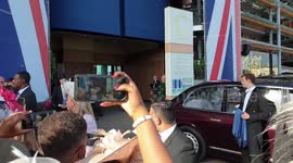 Queen Elizabeth II enters her car at the Royal Ascot