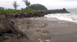 Plastic rubbish on the Padang coast