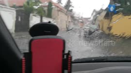 Hailstorm rains down over Romanian city