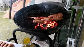 barbeque on heavy rain