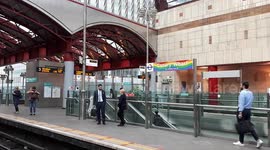 London Underground signs turn rainbow for Pride