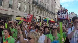 London Pride March sing Mamma Mia