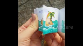 Cheetah running from island hand drawn flipbook