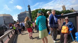 The Time Is Now Mass Lobby on Lambeth Bridge