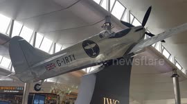 Silver Spitfire at London Heathrow Airport.