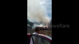 Russian passenger flight crash-lands and catches fire on runway