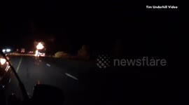 Semi truck fire