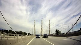 Tyre comes off a van on a bridge