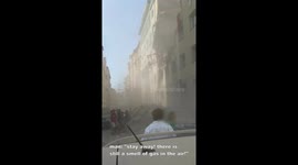Vienna 'gas explosion' aftermath only minutes after the event