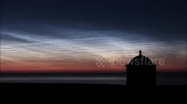 Time Lapse Of Beautiful Noctilucent Clouds Over N. Ireland Temple