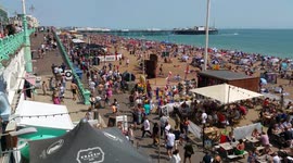 Hot Brighton Beachfront during Heatwave