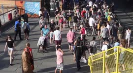 People Enjoy The Hot Weather In London