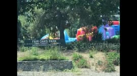 LARGEST BOUNCE HOUSE FAIR OAKS CA One of the largest jump houses I have seen in California. The ultimate inflatable theme park. 3 hours of fun. The  worlds’  biggest , 900 ft inflatable obstacle course. BIG BOUNCE AMERICA , Sacramento, California.. DRONE