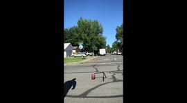Adam “Chainsaw” Lenon drops a 3 point kick from deeeeeep!!!