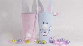 How to make Easter Bunny Egg basket from soda cup