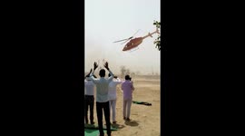 Anxious moments as helicopter carrying Indian politician spins out-of-control