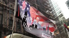 Donald Trump’s 2020 election campaign truck in the streets of New York City