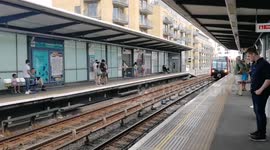 London DLR train at Limehouse station