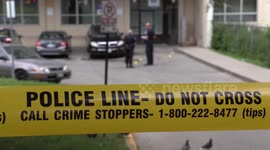 Toronto double murder shooting crime scene with one victim shot while sitting in a wheelchair