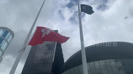 Hong Kong protesters raise black flag in front of Legislative Council