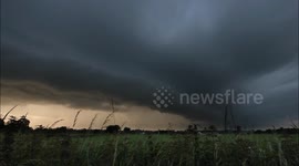 Time Lapse of Thunderstorm With Shelf Cloud