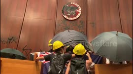 HONG KONG PROTESTS: Demonstrators storm legislative chamber