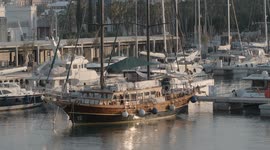 port vela in barcelona in the early morning