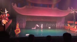 Traditional Water Puppet Show in Viet Nam! Stage performance of the play named: