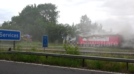 Motorway Fire closes M2 - After A Lorry Went Up In Flames