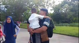 When Indonesian police meet their family