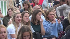 Fans gather to watch England crash out of the World Cup on big screen in Battersea Park