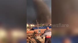 Scary moment violent tornado leaves trail of destruction in China's Kaiyuan