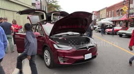 Tesla EX luxury model on display at Markham classic car show 2018